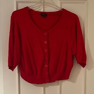 Torrid cherry red bolero style cropped cardigan